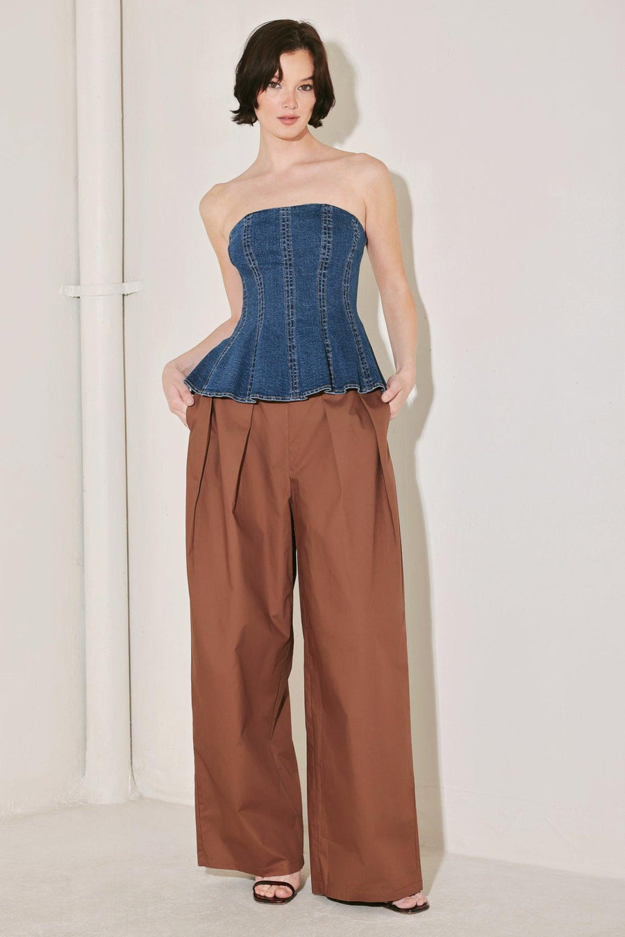 POWER PLAY DENIM TOP - Glamourous Grace