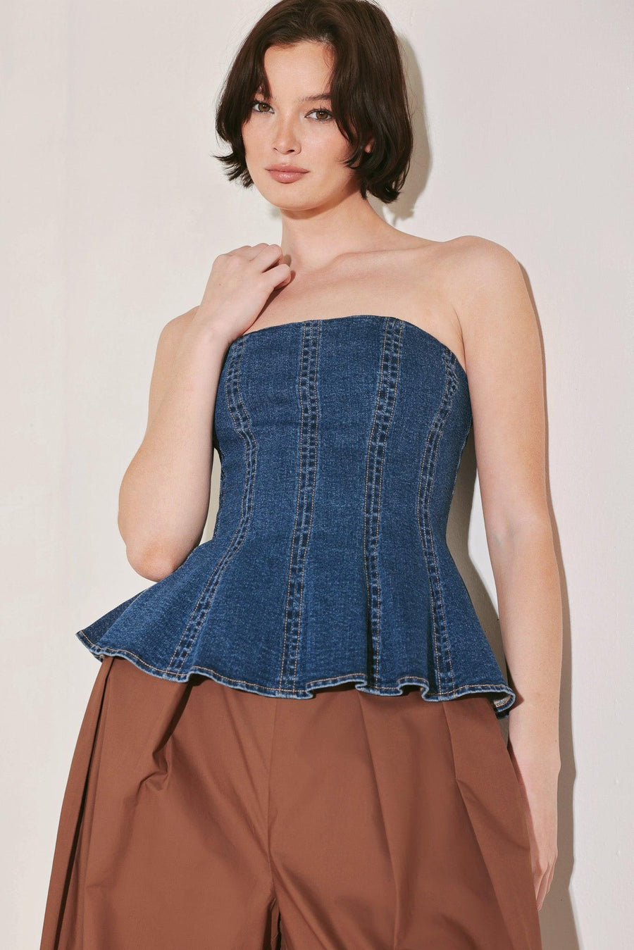 POWER PLAY DENIM TOP - Glamourous Grace