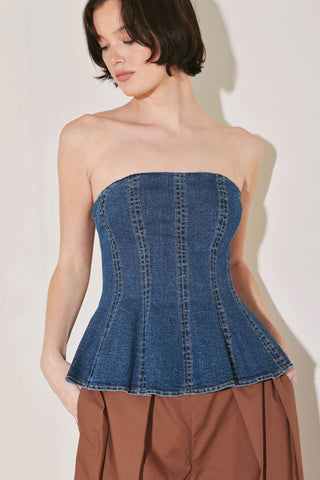 POWER PLAY DENIM TOP - Glamourous Grace