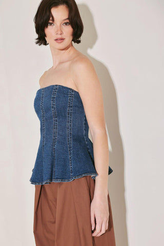 POWER PLAY DENIM TOP - Glamourous Grace