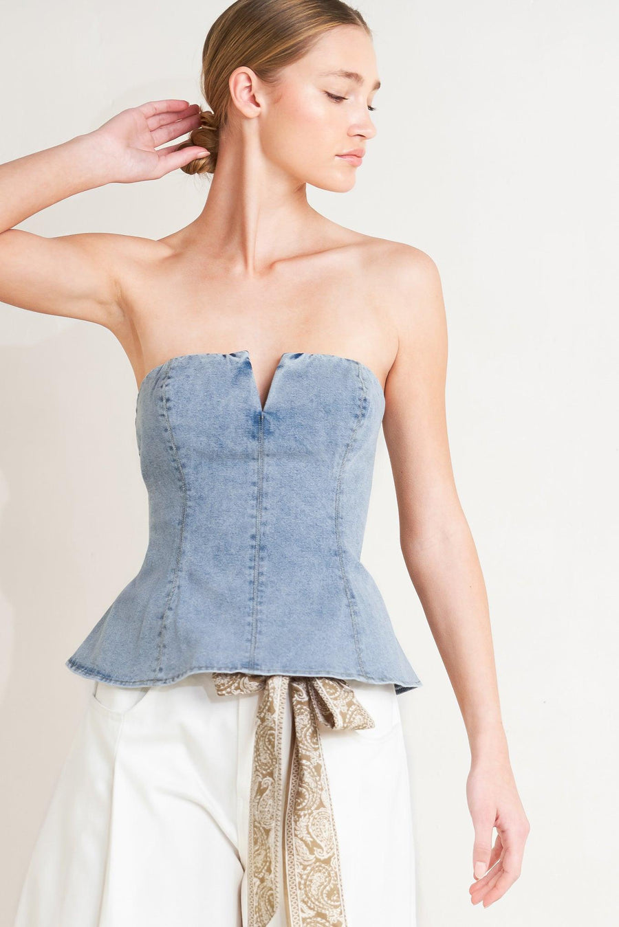 MODERN MERMAID CORSET DENIM TOP - Glamourous Grace