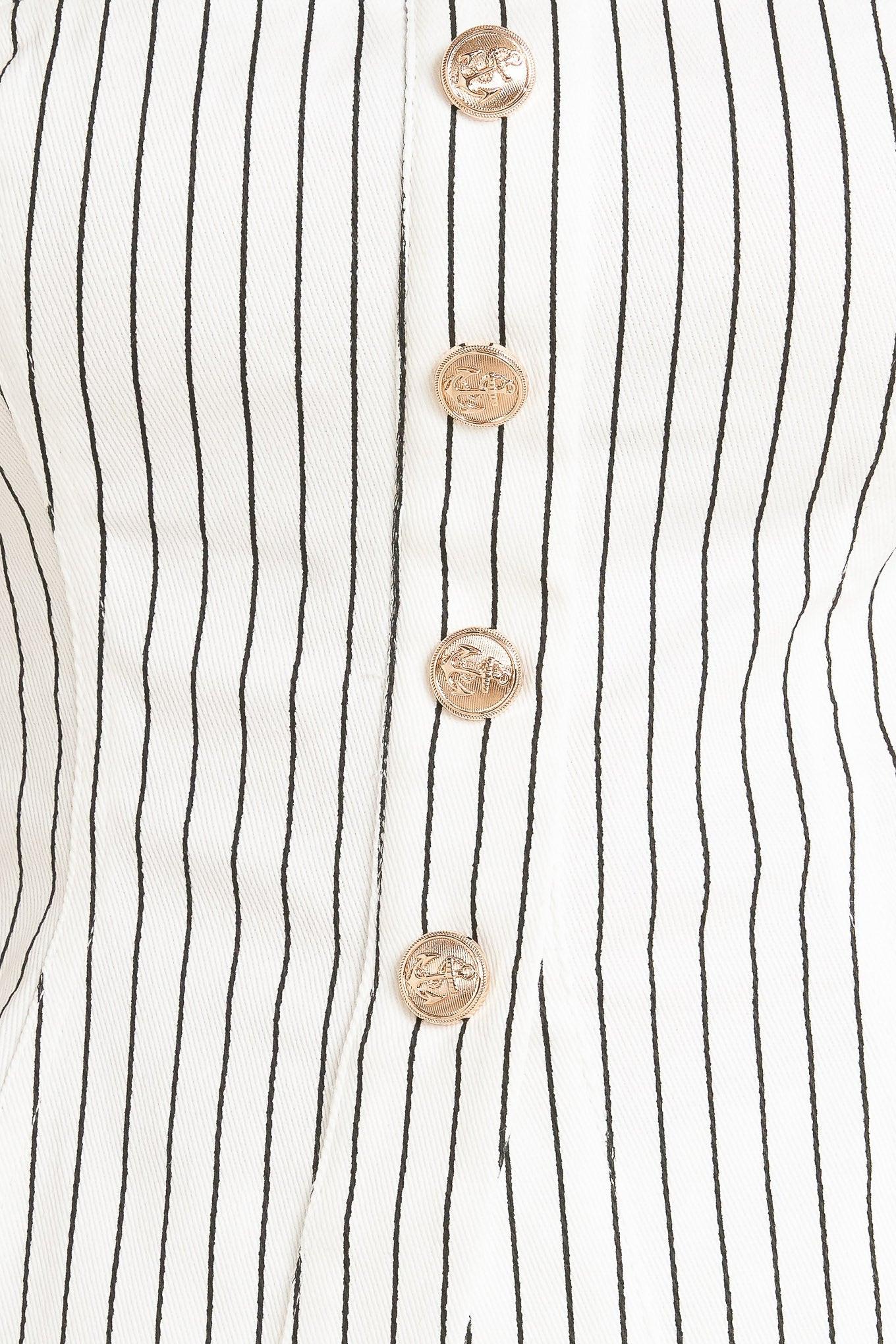 EFFORTLESS FORM STRIPE WOVEN TWILL TOP - Glamourous Grace