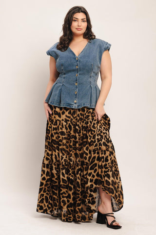 NO SECOND THOUGHT WASHED DENIM TOP - Glamourous Grace