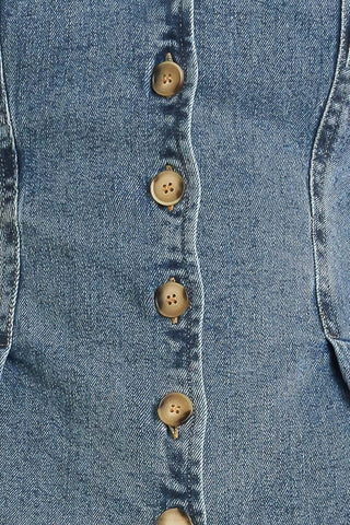 NO SECOND THOUGHT WASHED DENIM TOP - Glamourous Grace