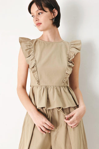 WHITE BLOSSOM WOVEN TOP