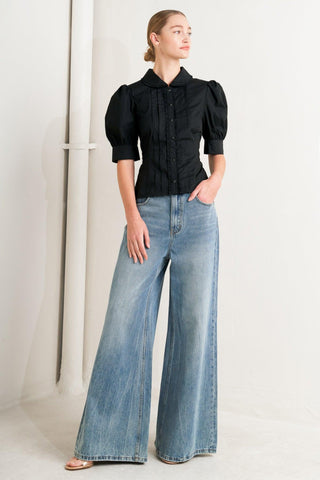 REFINED ROMANCE WOVEN TOP - Glamourous Grace