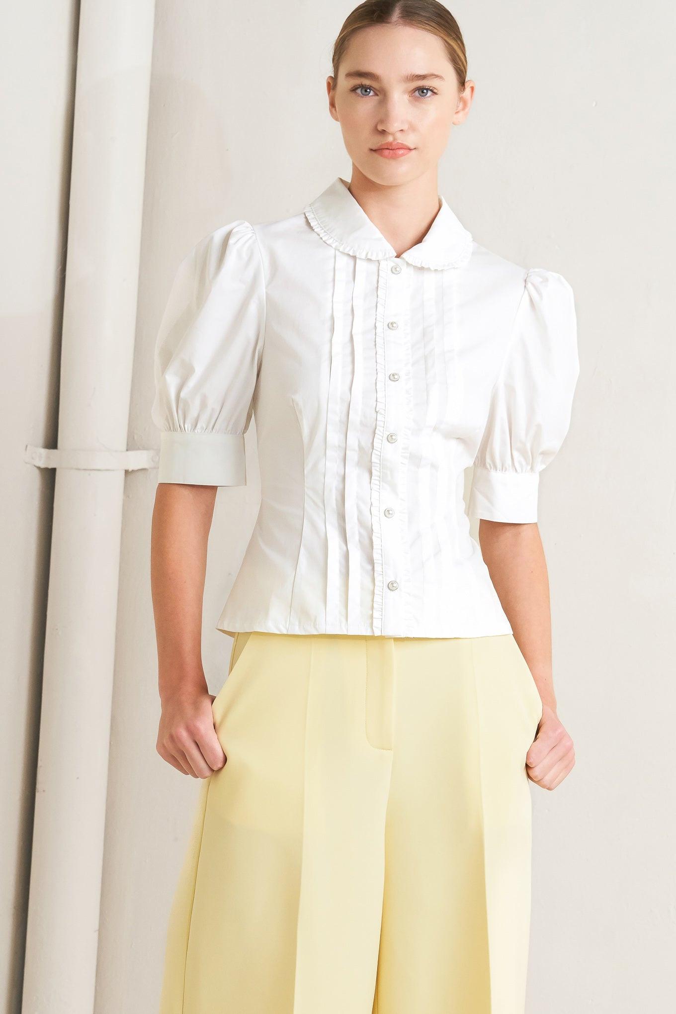 REFINED ROMANCE WOVEN TOP - Glamourous Grace