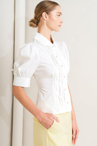 REFINED ROMANCE WOVEN TOP - Glamourous Grace
