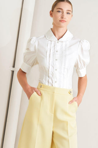 REFINED ROMANCE WOVEN TOP - Glamourous Grace