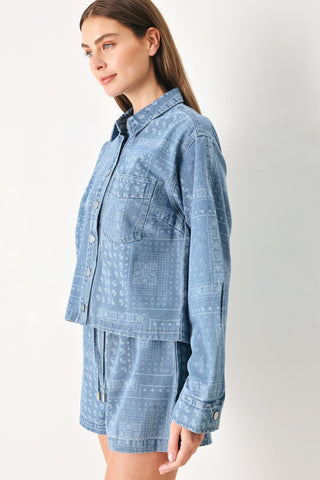 VINTAGE BANDANA DENIM JACKET