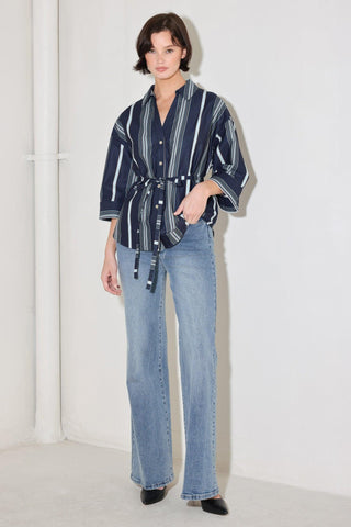 CITY STRIPE WOVEN TOP