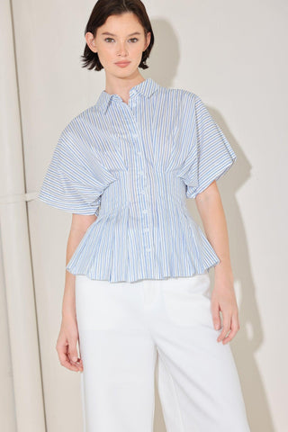 SKYLINE STRIPE WOVEN TOP - Glamourous Grace