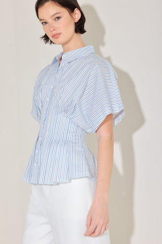 SKYLINE STRIPE WOVEN TOP - Glamourous Grace