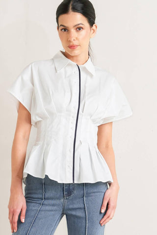 QUIET FORCE WOVEN TOP - Glamourous Grace