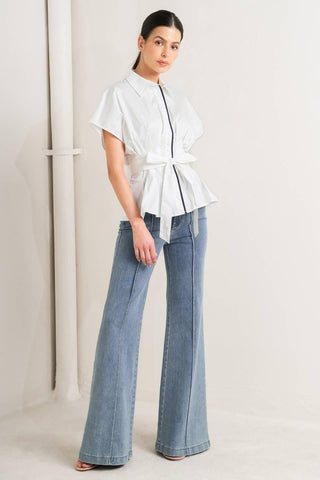 QUIET FORCE WOVEN TOP - Glamourous Grace