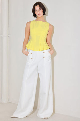 MODERN SHAPE YELLOW WOVEN TOP - Glamourous Grace