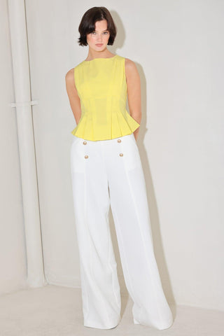MODERN SHAPE YELLOW WOVEN TOP - Glamourous Grace