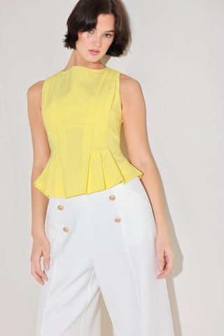 MODERN SHAPE YELLOW WOVEN TOP - Glamourous Grace