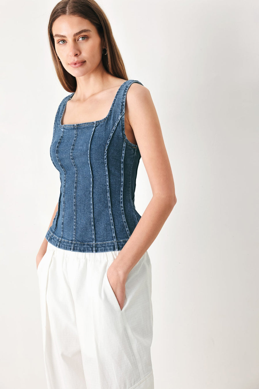 HONEYLINE DENIM TOP - Glamourous Grace