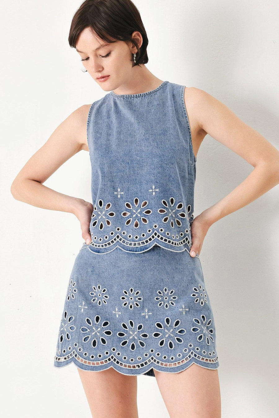 FLORAL LOVE DENIM TOP - Glamourous Grace