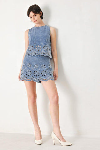 FLORAL LOVE DENIM TOP