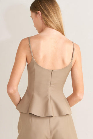 MANHATTAN PEPLUM WOVEN CAMI TOP - Glamourous Grace