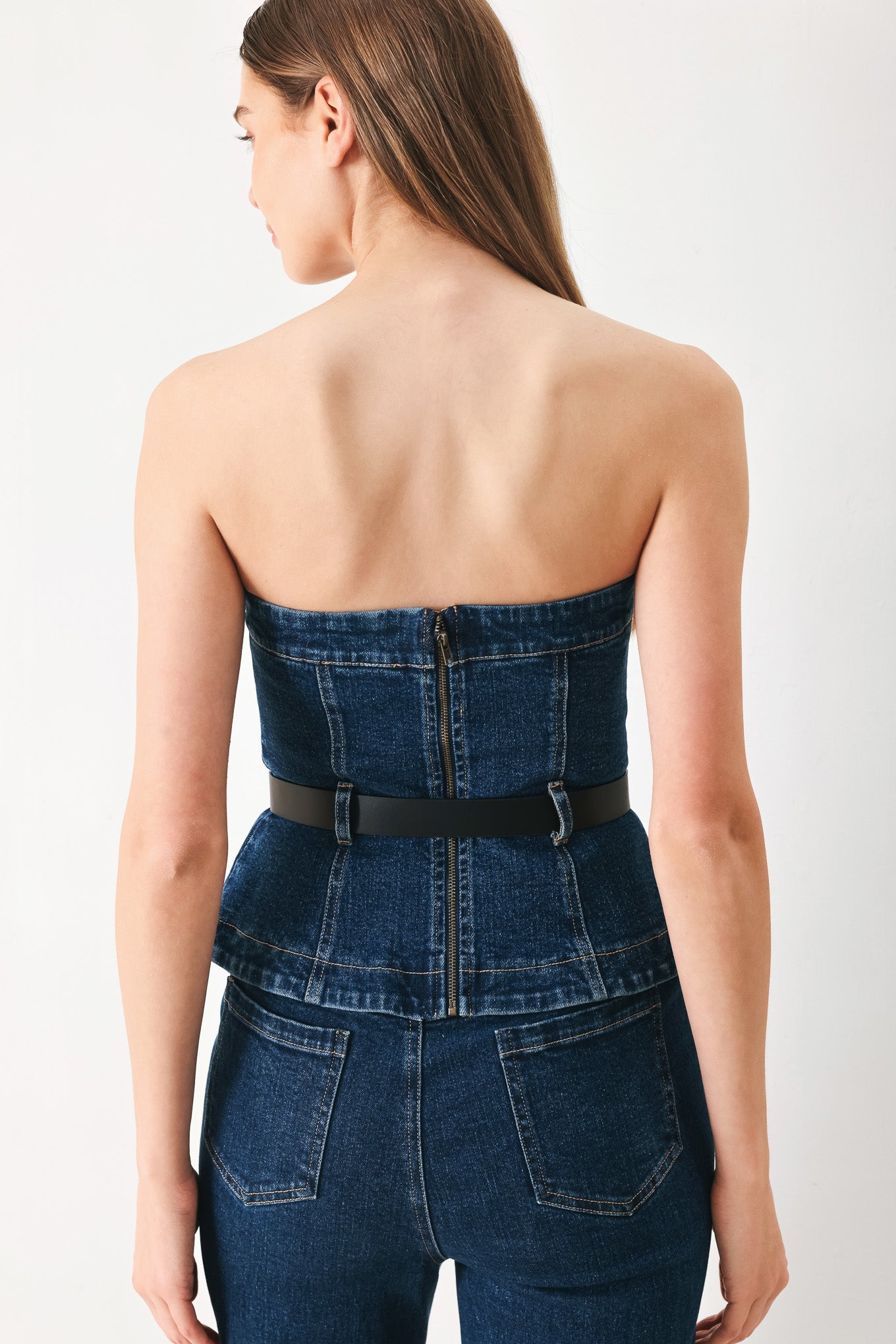 SKYLINE FLARE DENIM TUBE TOP - Glamourous Grace