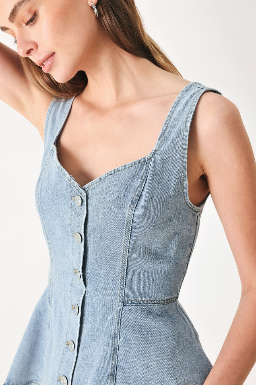 BLOSSOM BLUE DENIM TOP - Glamourous Grace