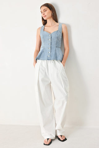 BLOSSOM BLUE DENIM TOP