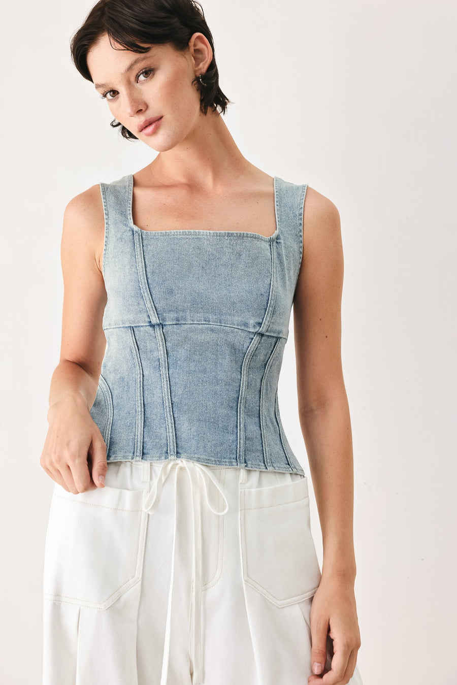 THE SEABREEZE DENIM TOP - Glamourous Grace