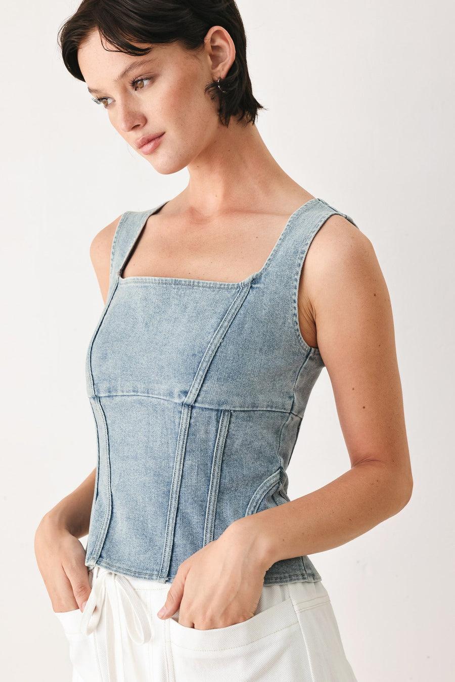 THE SEABREEZE DENIM TOP - Glamourous Grace
