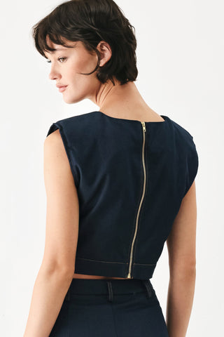 YACHT CLUB WOVEN CROP TOP - Glamourous Grace