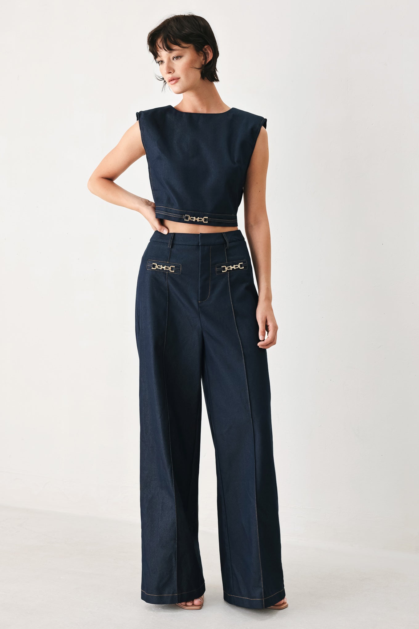 YACHT CLUB WOVEN CROP TOP - Glamourous Grace
