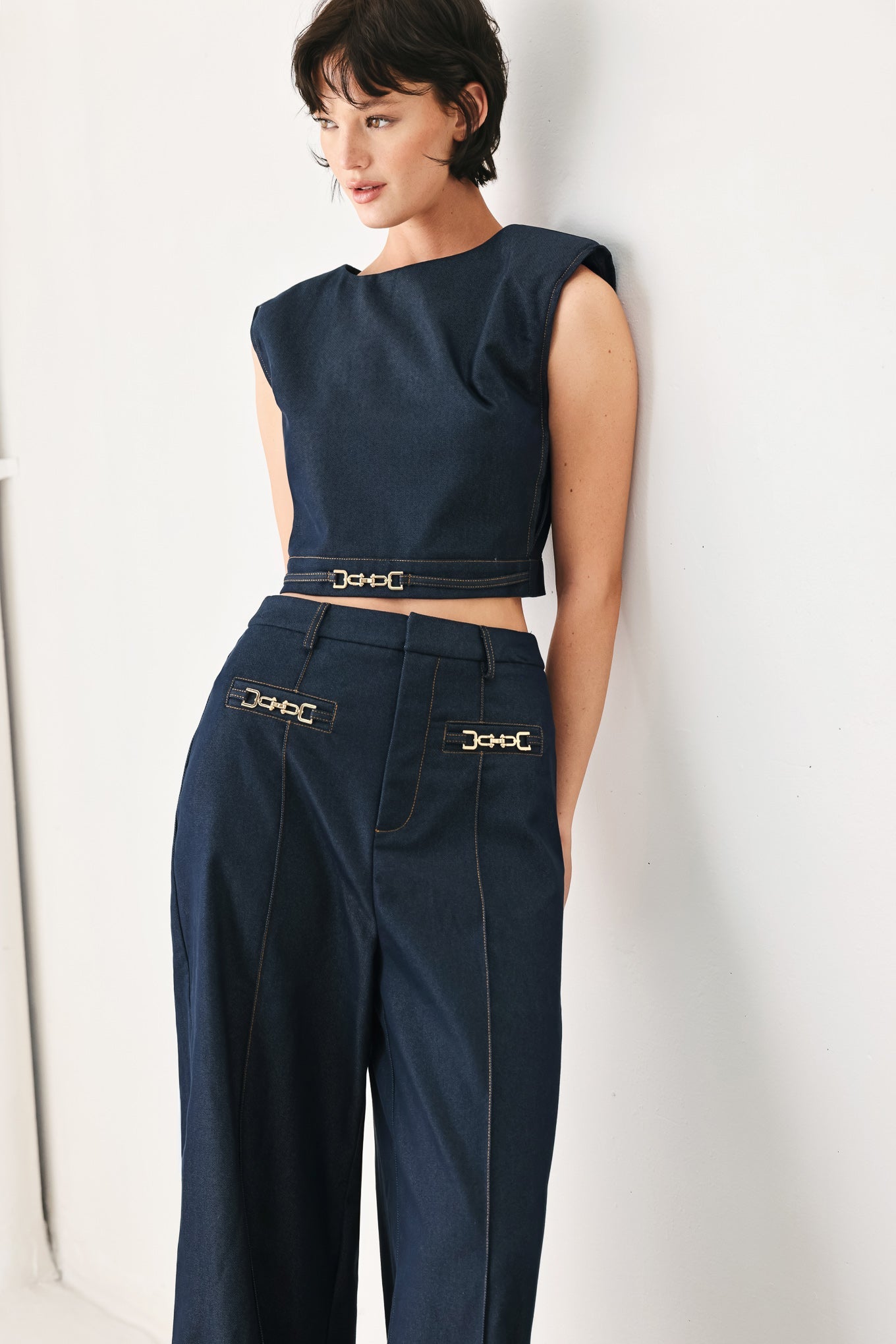 YACHT CLUB WOVEN CROP TOP - Glamourous Grace