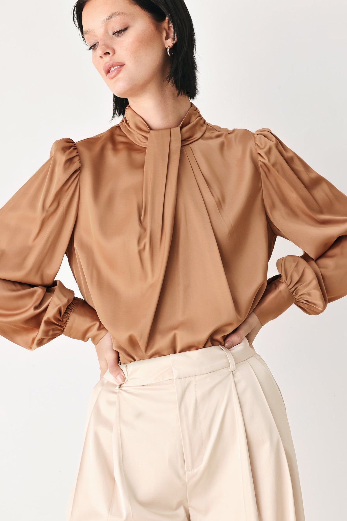 GOLDEN HOUR HIGH NECK BLOUSE - Glamourous Grace