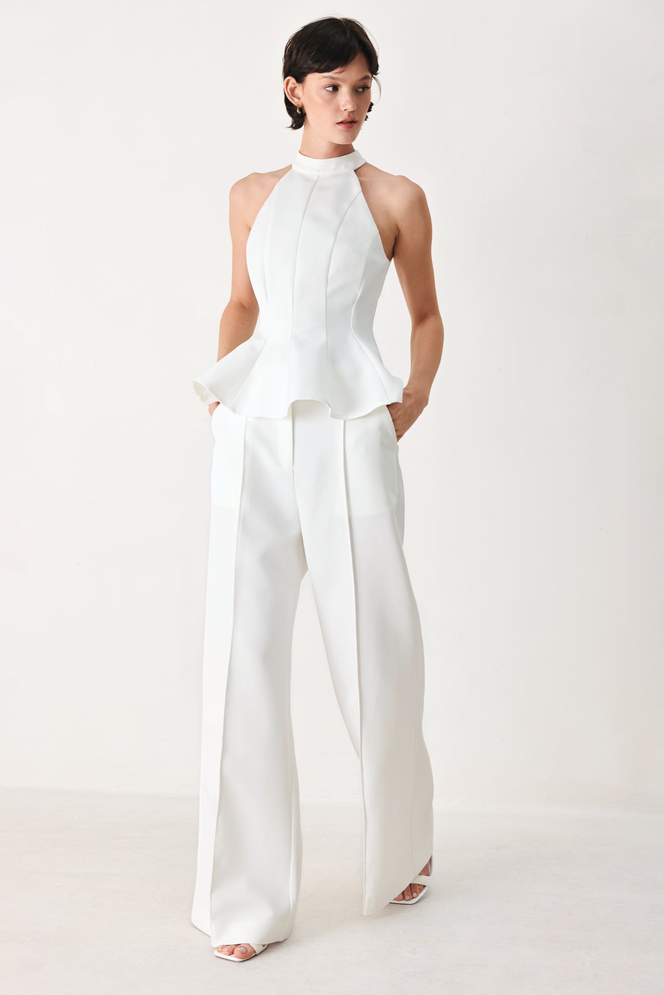 CELESTE HALTER WOVEN TOP - Glamourous Grace