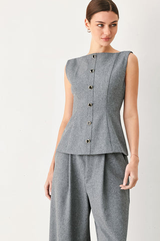 GRANITE FLOW WOVEN TOP