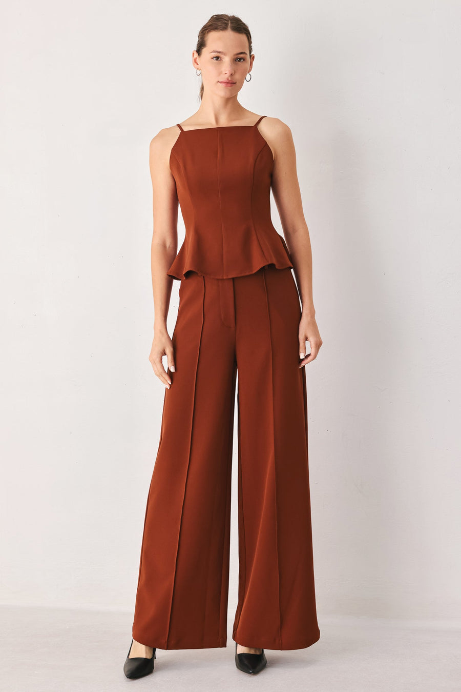 AUTUMN RUST FLOWY WOVEN TOP - Glamourous Grace