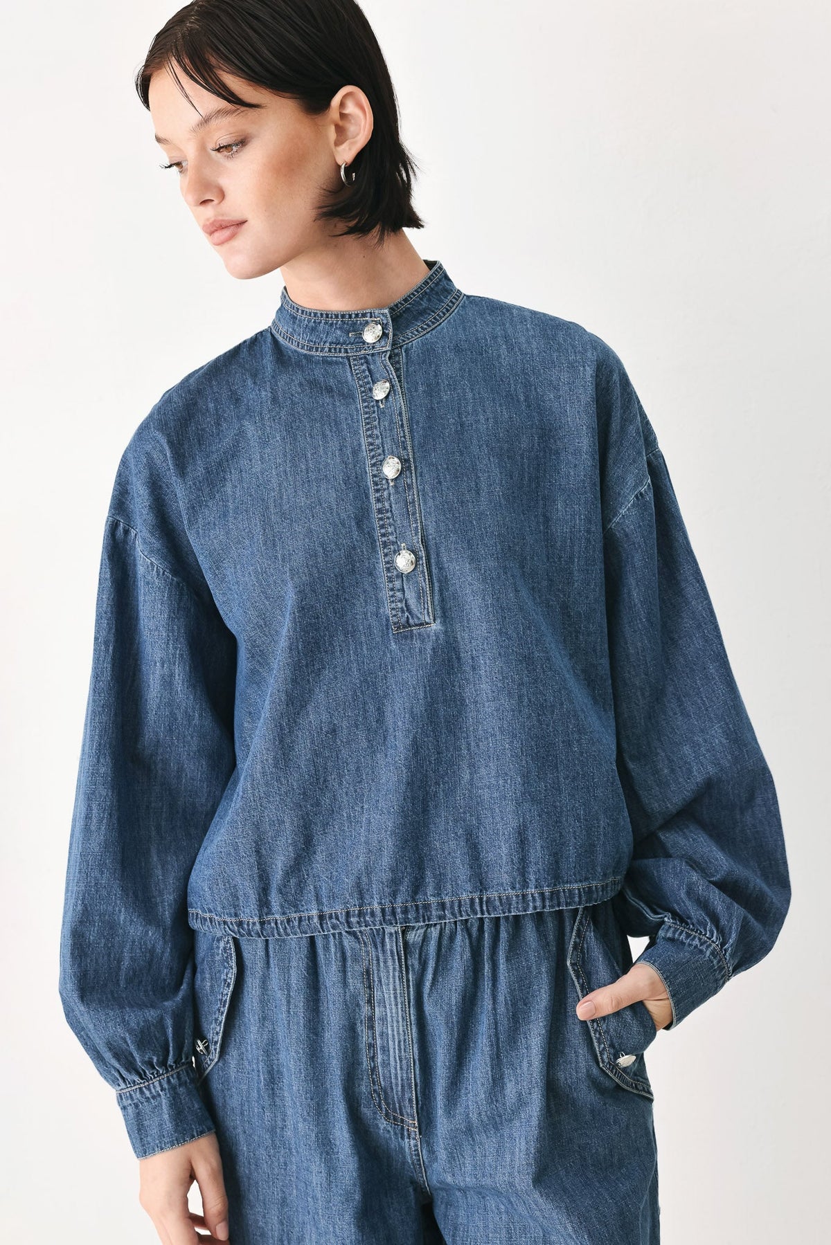 INDIGO COMFORT LINE DENIM TOP - Glamourous Grace