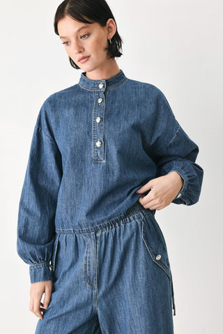 INDIGO COMFORT LINE DENIM TOP