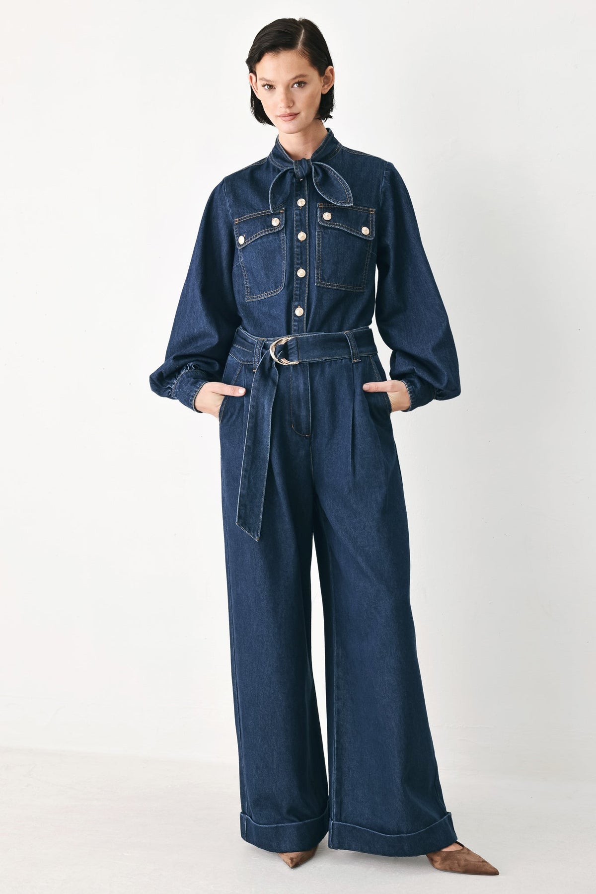 DEEP INDIGO MODERN MUSE DENIM TOP - Glamourous Grace