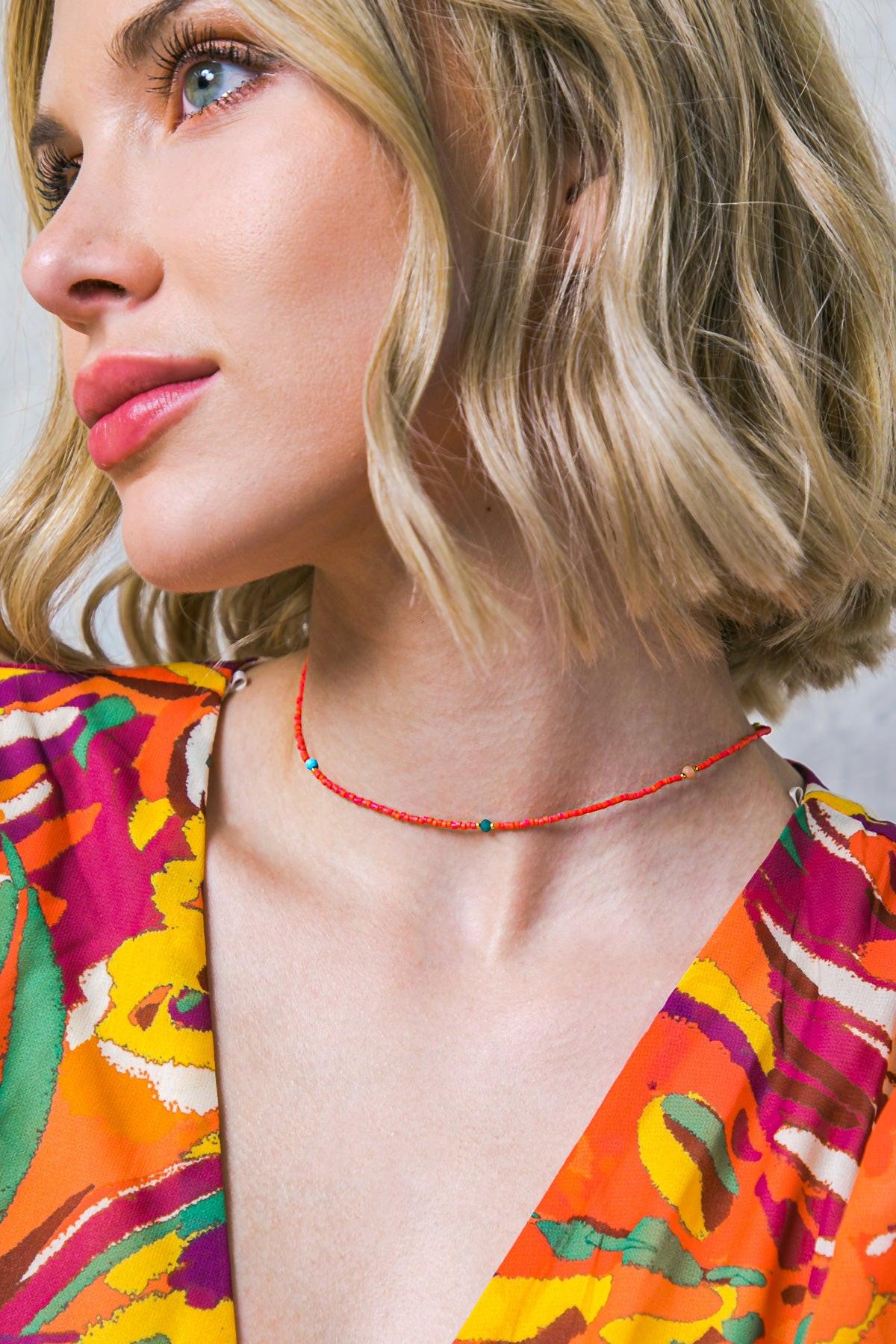 BOHO FLEX RED CHOKER - Glamourous Grace