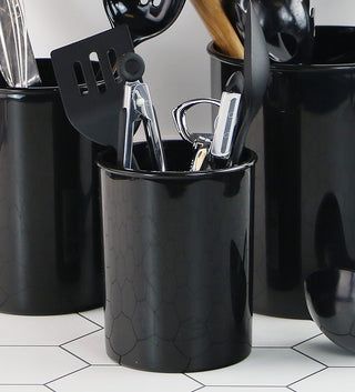 Mini Plastic Utensil Holder, Black