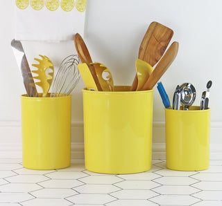 X-Large Plastic Utensil Holder, Lemon