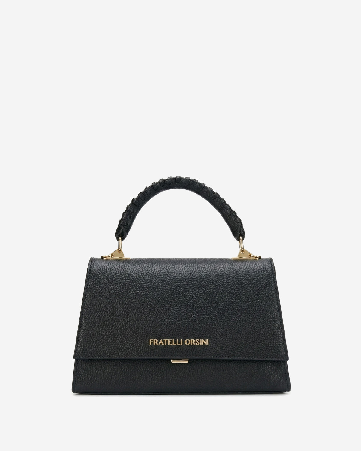 Federica (black) - Italian calf leather women's crossbody bag (with shoulder strap) - Glamourous Grace