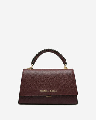 Federica (eggplant) - Italian calf leather women's crossbody bag (with shoulder strap) - Glamourous Grace