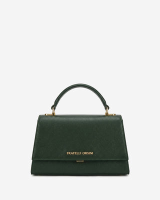 Federica (green) - Italian calf leather women's crossbody bag (with shoulder strap) - Glamourous Grace