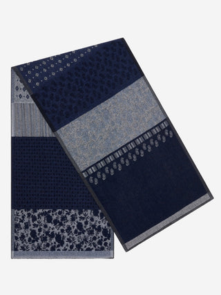 Federico (grey/blue) - Warm and soft Italian scarf from wool blend - Glamourous Grace