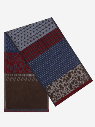 Federico (red/blue) - Warm and soft Italian scarf from wool blend - Glamourous Grace