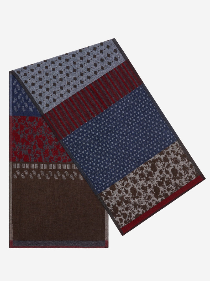 Federico (red/blue) - Warm and soft Italian scarf from wool blend - Glamourous Grace